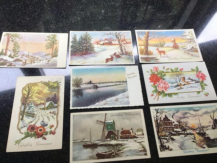 Oude Gelopen Ansichtkaarten - Gelukkig Nieuwjaar, 80 stuks, Verzamelen, Ansichtkaarten | Nederland, Gelopen, Overijssel, Ophalen of Verzenden