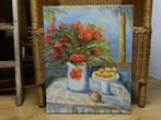 Prachtig olieverf schilderij zomer bloemen in vaas, Ophalen of Verzenden