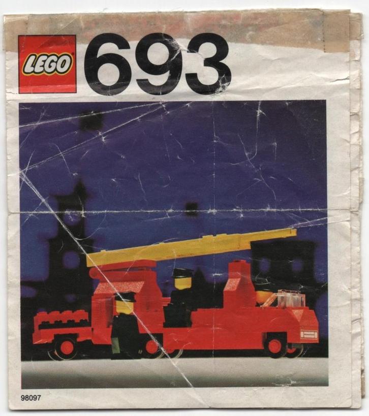 lego 693-1 lego legoland brandweerauto met brandweermannen, Kinderen en Baby's, Speelgoed | Duplo en Lego, Gebruikt, Lego, Complete set