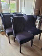 *VOORRAAD* 6 Landelijke Eetkamerstoelen Daisy Velvet Zwart, Nieuw, Ophalen of Verzenden, Stof, Vijf, Zes of meer stoelen