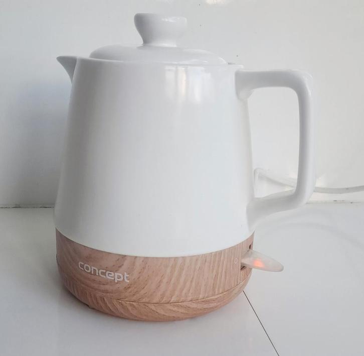 Concept keramische waterkoker wit - Stijlvol en Functioneel, Witgoed en Apparatuur, Waterkokers, Zo goed als nieuw, 1 tot 2 liter