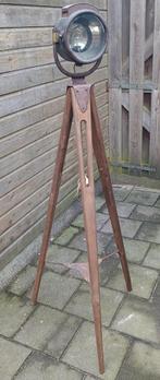 Vintage Staanlamp met Houten Driepoot, Ophalen, Gebruikt, 100 tot 150 cm, Vintage