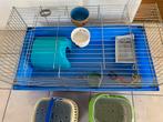 Cavia/konijnenkooi met alles op de foto, Kooi, Gebruikt, Ophalen of Verzenden, 90 cm of meer