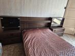 Vintage Tweepersoons Bed, Nachtkastjes en Kledingkast, Ophalen, Gebruikt, Tweepersoons, Retro