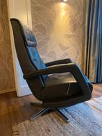 Lederen relax fauteuil bruin/groen/grijs, Ophalen, Minder dan 75 cm, Leer, Zo goed als nieuw