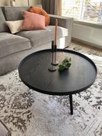 Bijzettafel (salontafel) zwart rond, Huis en Inrichting, Tafels | Bijzettafels, Ophalen, Minder dan 45 cm, Gebruikt, Rond