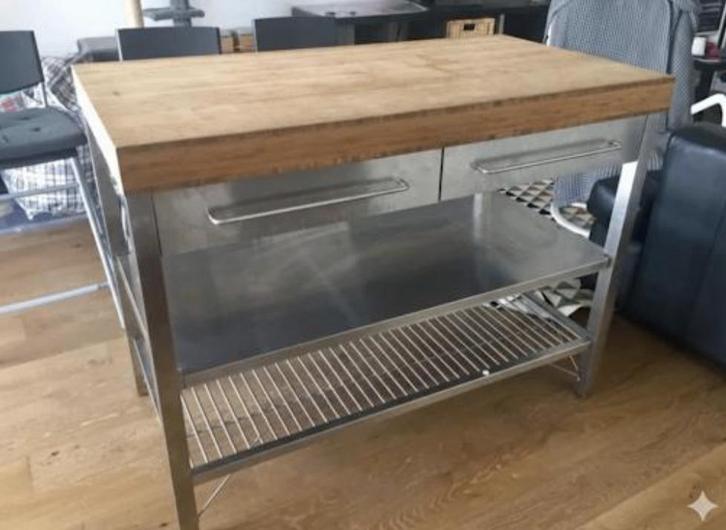IKEA RIMFORSA werkbank/bar/keukenblok, roestvrij staal, Huis en Inrichting, Keuken | Keukenelementen, Zo goed als nieuw, Minder dan 100 cm