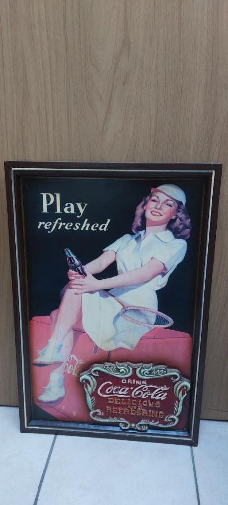 Authentiek houten pubbord Coca-Cola - Play, Verzamelen, Merken en Reclamevoorwerpen, Nieuw, Reclamebord, Ophalen of Verzenden