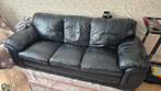Bankstel zwart, Ophalen of Verzenden, Zo goed als nieuw, 150 cm of meer, Leer