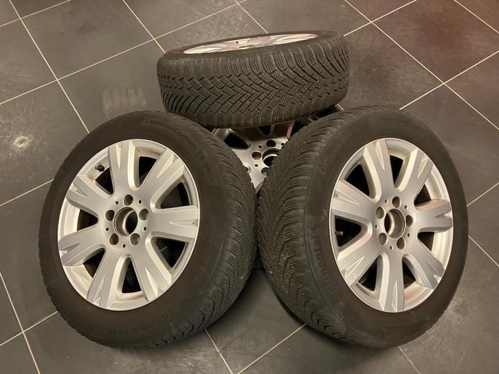 Winterbanden op lichtmetalen velgen 16inch Mercedes C-Klasse, Auto-onderdelen, Banden en Velgen, Band(en), Winterbanden, 16 inch