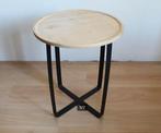 Bijzettafel 40 cm blad tafeltje wijntafel 46 hoog hout zwart, Ophalen of Verzenden, Gebruikt