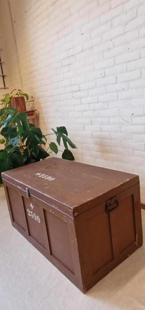 Grote houten kist, Huis en Inrichting, Woonaccessoires | Kisten, Gebruikt, Minder dan 50 cm, Minder dan 50 cm, 50 tot 100 cm, Overige materialen