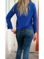 Fink Dresses vintage kobalt blauwe blazer + goud S nr 34912, Kleding | Dames, Blauw, ., Ophalen of Verzenden, Zo goed als nieuw