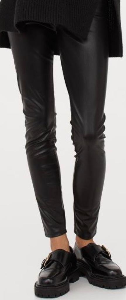H&M prachtige pu - leren legging zwart nieuw S, Kleding | Dames, Broeken en Pantalons, Nieuw, Maat 36 (S), Zwart, Lang, Ophalen of Verzenden