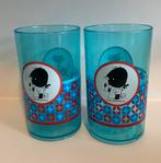 2 Blauwe kunststof bekers met Janneke en Siepie. H. 11 cm., Ophalen of Verzenden, Zo goed als nieuw