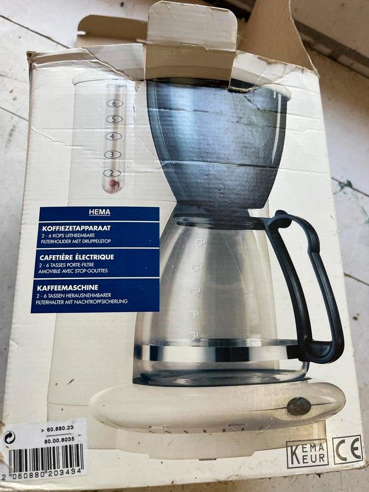 Hema Koffiezetapparaat, Witgoed en Apparatuur, Koffiezetapparaten, Zo goed als nieuw, Gemalen koffie, Koffiemachine, 2 tot 4 kopjes