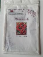 Borduurpakket voorbedrukt klaproos, Hobby en Vrije tijd, Borduren en Borduurmachines, Ophalen of Verzenden, Gebruikt, Borduurpakket