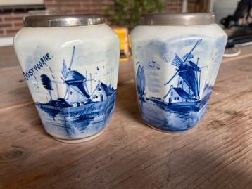 Delfts Blauwe Lepelvaasjes - Set van 2 beschikbaar voor biedingen
