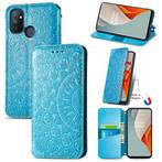Luxe PU Lederen Wallet Case Set for OnePlus Nord N100 Blauw, Verzenden, Nieuw, Hoesje of Tasje