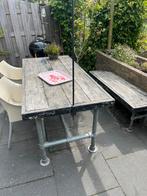 Tuintafel met bankje, Tuin en Terras, Tuintafels, Ophalen, Gebruikt, Rechthoekig, Hout