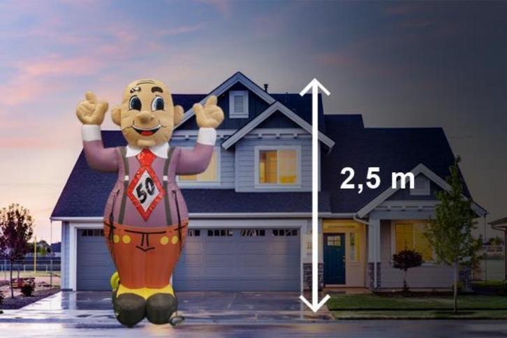 Abraham pop party 2,5 meter hoog te huur, landelijke bezorgi, Hobby en Vrije tijd, Feestartikelen | Verhuur, Zo goed als nieuw
