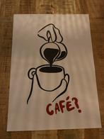 Poster cafe koffie groot 50x70 cm, Ophalen of Verzenden, Zo goed als nieuw, Deurposter of groter, Film en Tv