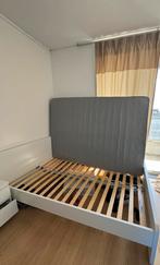 IKEA bedframe + VESTERÖY pocket spring mattress, Ophalen, Gebruikt, Wit, Tweepersoons