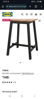 1statafel prachtig hout op zwart stalen frame €90,-, Huis en Inrichting, Ophalen, Zo goed als nieuw