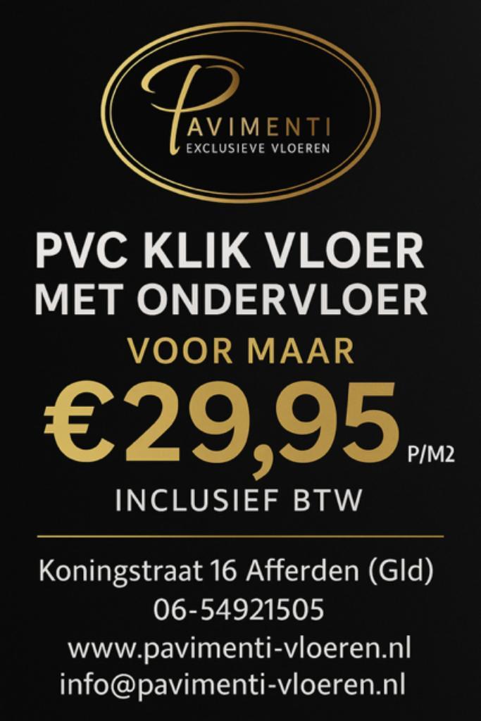 Pavimenti PVC klik vloer met ondervloer AA+ kwaliteit, Doe-het-zelf en Verbouw, Vloerdelen en Plavuizen, Nieuw, Overige typen