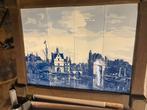 Delfts blauw tegeltableau met stadsgezicht, Ophalen