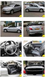 Peugeot 206 cabrio 2004 Grijs, Auto's, Voorwielaandrijving, 4 cilinders, Cabriolet, 4 stoelen