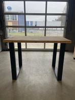Houten bartafel met zwarte poten, Huis en Inrichting, Tafels | Statafels, Ophalen, Gebruikt