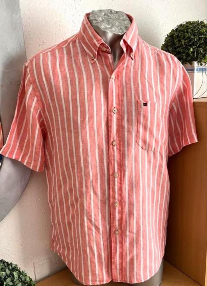 State of Art linnen overhemd maat S/M, Kleding | Heren, Overhemden, Zo goed als nieuw, Halswijdte 41/42 (L), Blauw, Ophalen of Verzenden