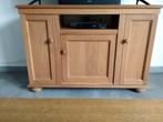 Licht eiken tv meubel met draaiplateau, Ophalen, Gebruikt, 100 tot 150 cm, Eikenhout