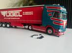 Tekno Scania Vogel met schuifzeilen trailer, Ophalen of Verzenden, Zo goed als nieuw, Bus of Vrachtwagen, Tekno