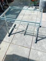 Bureau glas en metaal, Huis en Inrichting, Bureaus, Ophalen, Gebruikt