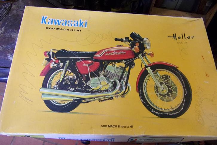 Heller Kawasaki 500 Mach III H1 1:8, Hobby en Vrije tijd, Modelbouw | Auto's en Voertuigen, Zo goed als nieuw, Overige typen, Groter dan 1:32