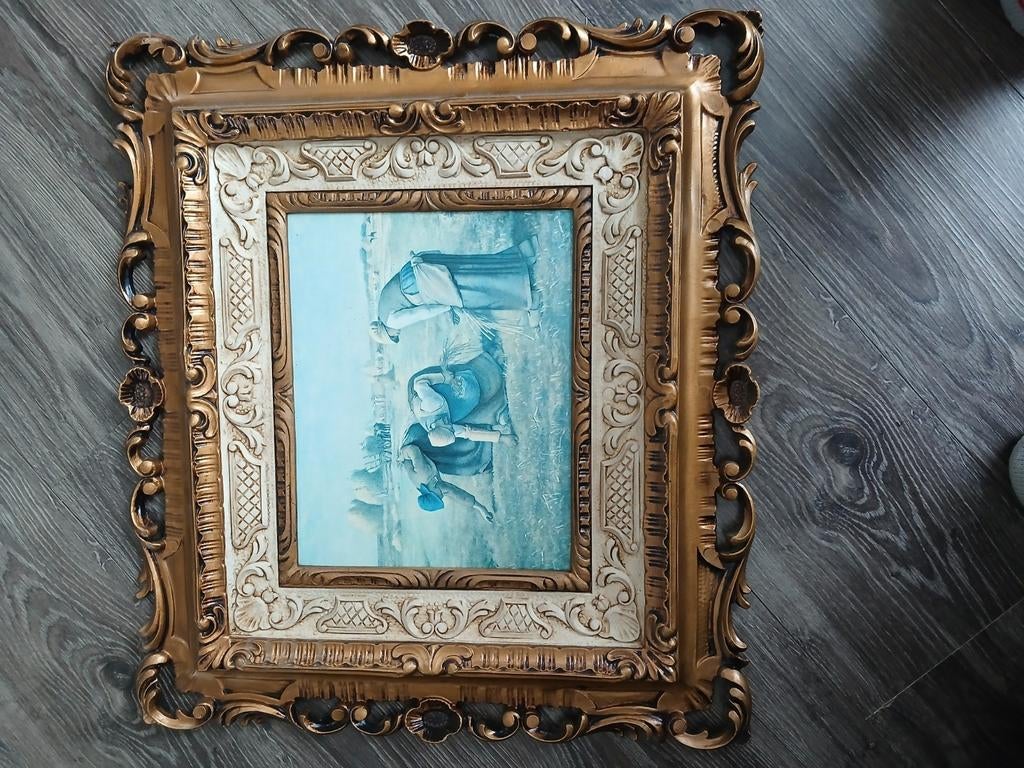 Jean François millet 1814-1875 klassiek kunstwerk, Antiek en Kunst, Kunst | Schilderijen | Klassiek, Ophalen