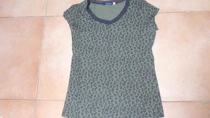 NIEUW Dames t shirt groen/zwart panterprint mt L/XL viscose, Kleding | Dames, T-shirts, Nieuw, Maat 46/48 (XL) of groter, Groen