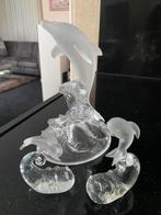 Kristal dolfijn 3 stuks, Antiek en Kunst, Antiek | Glas en Kristal, Ophalen of Verzenden