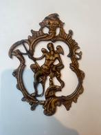 Antieke loden slingervenster versiering kortstaartklok, Antiek en Kunst, Antiek | Klokken, Ophalen of Verzenden