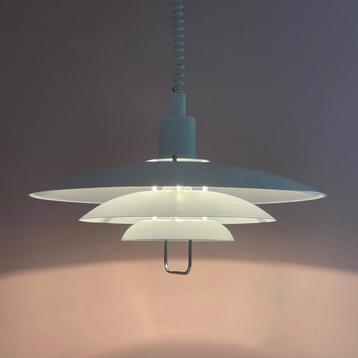 witte XL Deense LAMP + trekpendel vintage ala Poulsen retro  beschikbaar voor biedingen