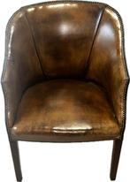 Schapenleren Club Fauteuil, Ophalen, Gebruikt, Leer, 75 tot 100 cm