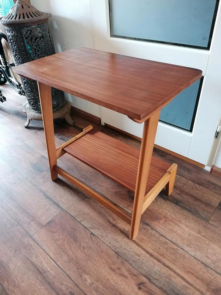 Vintage Stereomeubel Tafel Bijzettafel Jaren 50 60 Hout, Antiek en Kunst, Antiek | Meubels | Tafels, Ophalen of Verzenden