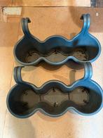 2 grijze schutting of balkon plantenbakken, Tuin en Terras, Bloembakken en Plantenbakken, Kunststof, Minder dan 30 cm, Balkon