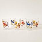 Set van 6  limonade glazen met vogel print jaren 60 vintage, Ophalen of Verzenden, Huis en Inrichting