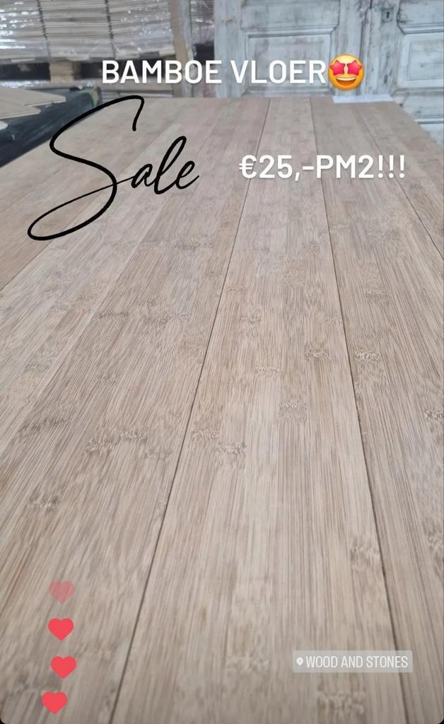 BAMBOE VLOERDELEN VLOER superhard! AANBIEDING! €25,-pm2, Huis en Inrichting, Stoffering | Vloerbedekking, Nieuw, Parket, 75 m² of meer