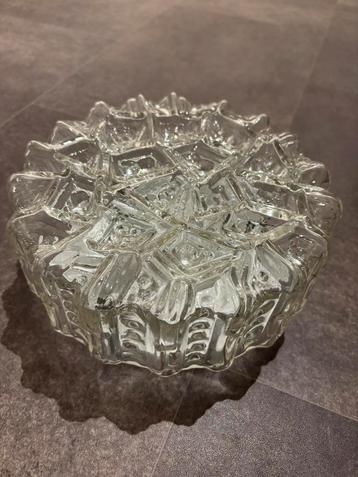 Vintage glazen plafondlamp/ plaffoniere beschikbaar voor biedingen