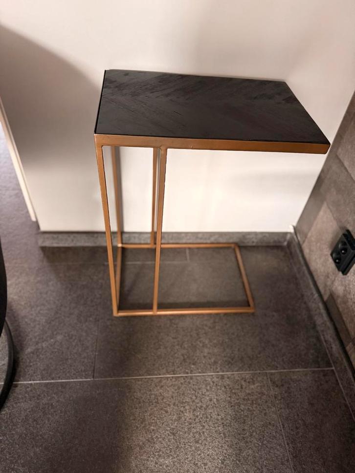 Light & Living CHISA Bijzettafel Zwart-Antiek Brons, Huis en Inrichting, Tafels | Bijzettafels, Zo goed als nieuw, Rechthoekig