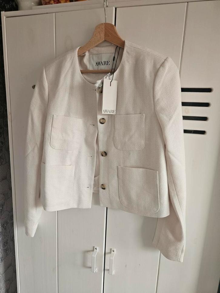 Aware blazer jasje wit crème nieuw maat s vestje, Kleding | Dames, Jassen | Zomer, Nieuw, Maat 36 (S), Wit, Ophalen of Verzenden